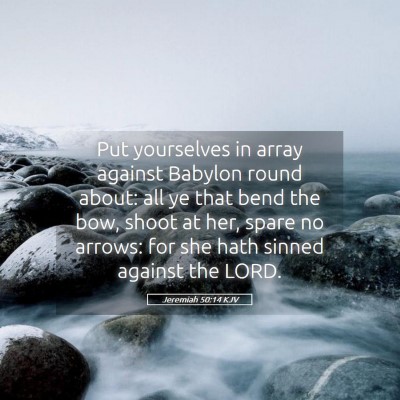Picture 05 - Jeremiah 50:14 KJV - Put yourselves in array against Babylon round - Bible Verse Picture
