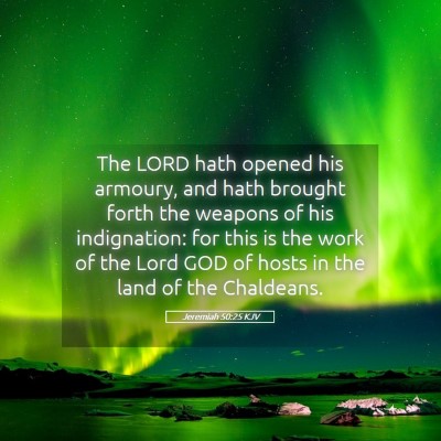 Picture 05 - Jeremiah 50:25 KJV - The LORD hath opened his armoury, and hath - Bible Verse Picture