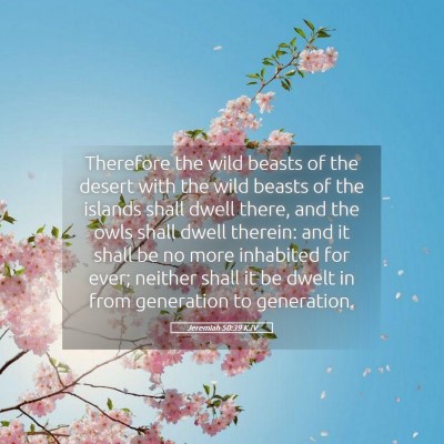 Picture 05 - Jeremiah 50:39 KJV - Therefore the wild beasts of the desert with the - Bible Verse Picture