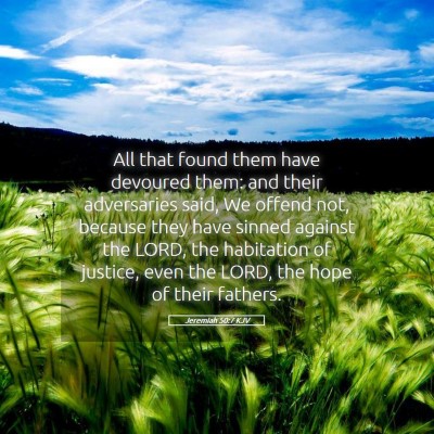 Picture 05 - Jeremiah 50:7 KJV - All that found them have devoured them: and their - Bible Verse Picture