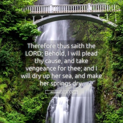 Picture 05 - Jeremiah 51:36 KJV - Therefore thus saith the LORD; Behold, I will - Bible Verse Picture