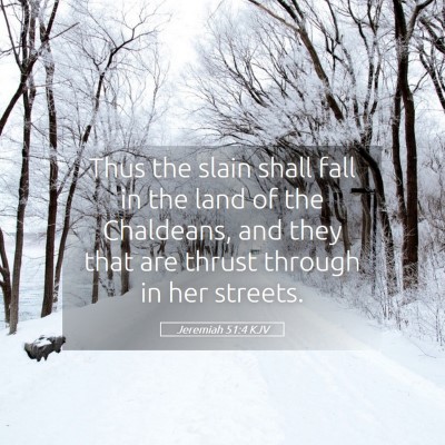 Picture 05 - Jeremiah 51:4 KJV - Thus the slain shall fall in the land of the - Bible Verse Picture