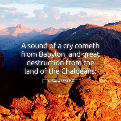 Picture 05 - Jeremiah 51:54 KJV - A sound of a cry cometh from Babylon, and great - Bible Verse Picture