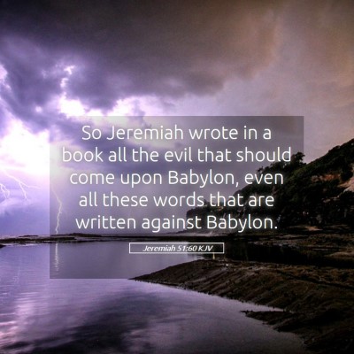 Picture 05 - Jeremiah 51:60 KJV - So Jeremiah wrote in a book all the evil that - Bible Verse Picture
