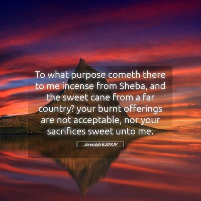 Picture 05 - Jeremiah 6:20 KJV - To what purpose cometh there to me incense from - Bible Verse Picture