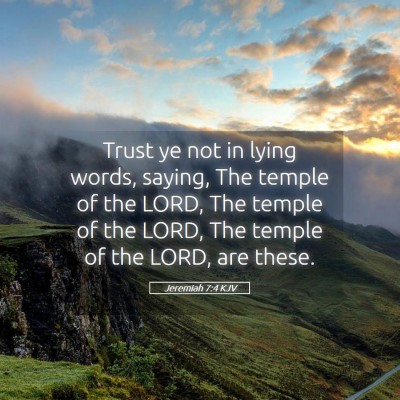 Picture 05 - Jeremiah 7:4 KJV - Trust ye not in lying words, saying, The temple - Bible Verse Picture