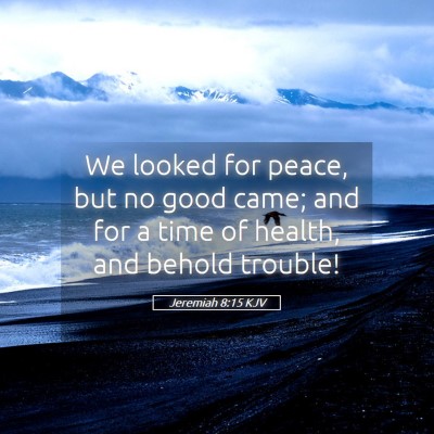 Picture 05 - Jeremiah 8:15 KJV - We looked for peace, but no good came; and for a - Bible Verse Picture