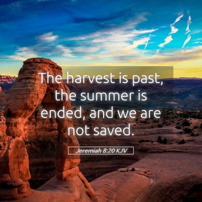 Picture 05 - Jeremiah 8:20 KJV - The harvest is past, the summer is ended, and we - Bible Verse Picture