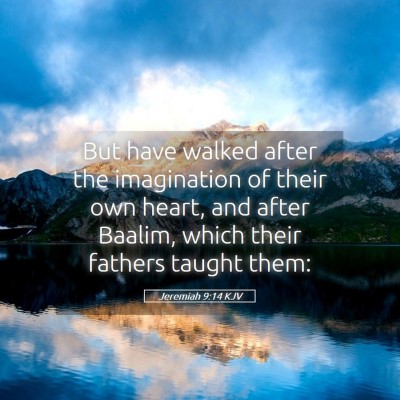 Picture 05 - Jeremiah 9:14 KJV - But have walked after the imagination of their - Bible Verse Picture
