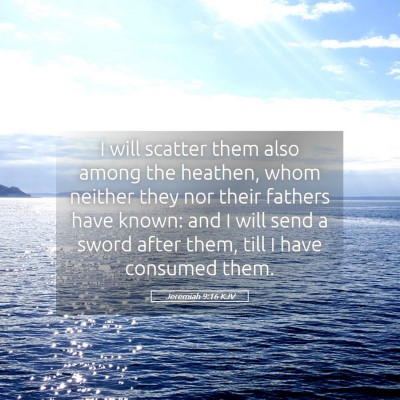 Picture 05 - Jeremiah 9:16 KJV - I will scatter them also among the heathen, whom - Bible Verse Picture