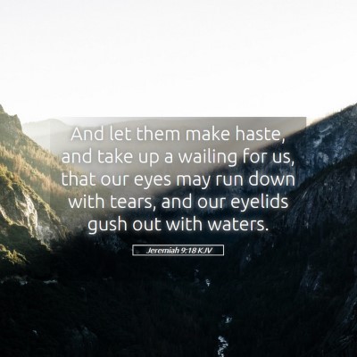 Picture 05 - Jeremiah 9:18 KJV - And let them make haste, and take up a wailing - Bible Verse Picture