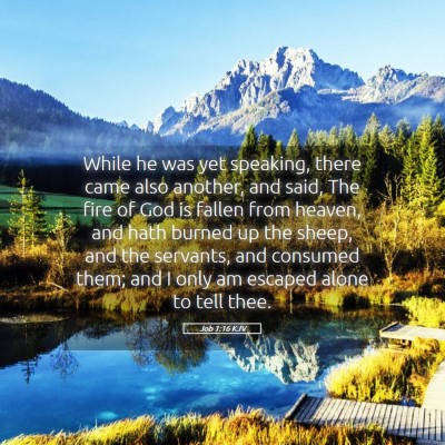 Picture 05 - Job 1:16 KJV - While he was yet speaking, there came also - Bible Verse Picture