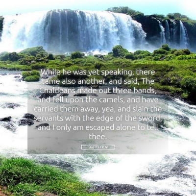 Picture 05 - Job 1:17 KJV - While he was yet speaking, there came also - Bible Verse Picture