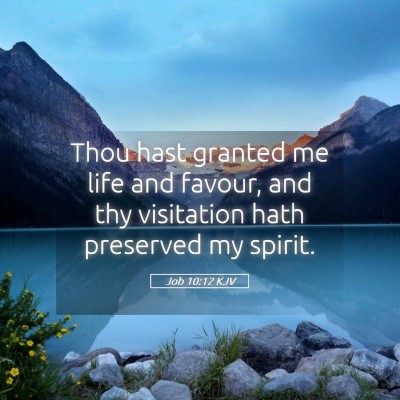 Picture 05 - Job 10:12 KJV - Thou hast granted me life and favour, and thy - Bible Verse Picture