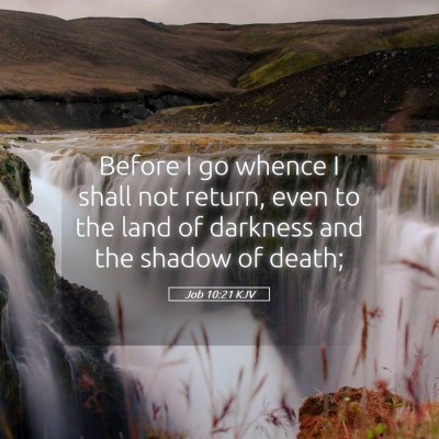 Picture 05 - Job 10:21 KJV - Before I go whence I shall not return, even to - Bible Verse Picture