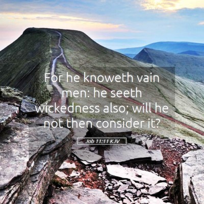 Picture 05 - Job 11:11 KJV - For he knoweth vain men: he seeth wickedness - Bible Verse Picture