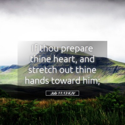 Picture 05 - Job 11:13 KJV - If thou prepare thine heart, and stretch out - Bible Verse Picture