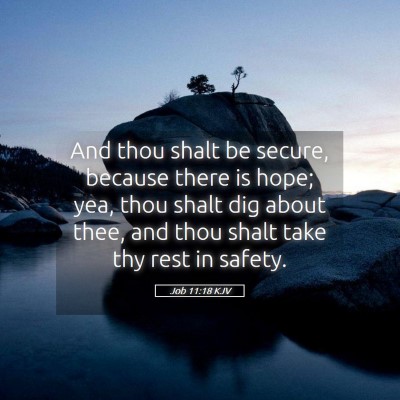 Picture 05 - Job 11:18 KJV - And thou shalt be secure, because there is hope; - Bible Verse Picture