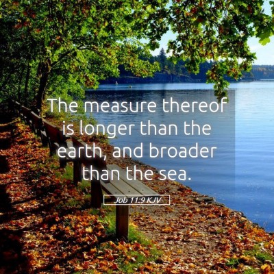 Picture 05 - Job 11:9 KJV - The measure thereof is longer than the earth, and - Bible Verse Picture