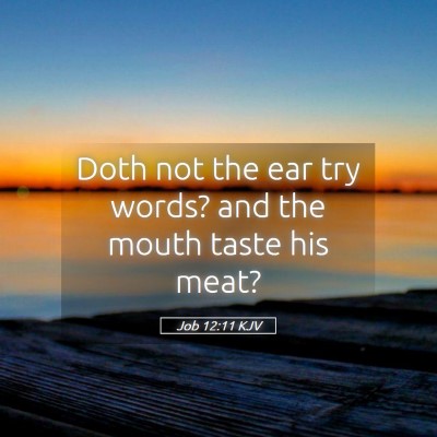 Picture 05 - Job 12:11 KJV - Doth not the ear try words? and the mouth taste - Bible Verse Picture