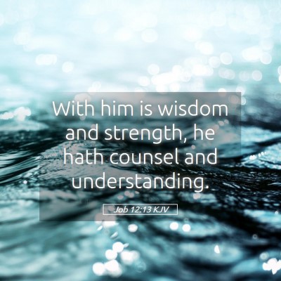 Picture 05 - Job 12:13 KJV - With him is wisdom and strength, he hath counsel - Bible Verse Picture