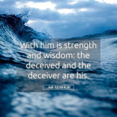 Picture 05 - Job 12:16 KJV - With him is strength and wisdom: the deceived and - Bible Verse Picture