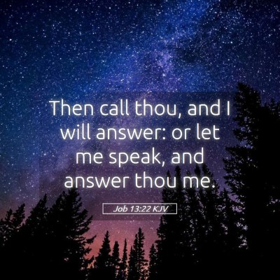 Picture 05 - Job 13:22 KJV - Then call thou, and I will answer: or let me - Bible Verse Picture
