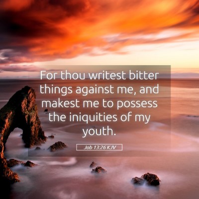 Picture 05 - Job 13:26 KJV - For thou writest bitter things against me, and - Bible Verse Picture