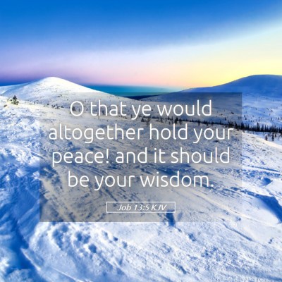 Picture 05 - Job 13:5 KJV - O that ye would altogether hold your peace! and - Bible Verse Picture