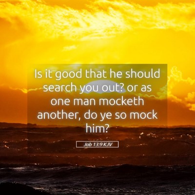 Picture 05 - Job 13:9 KJV - Is it good that he should search you out? or as - Bible Verse Picture