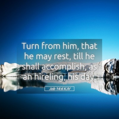 Picture 05 - Job 14:6 KJV - Turn from him, that he may rest, till he shall - Bible Verse Picture