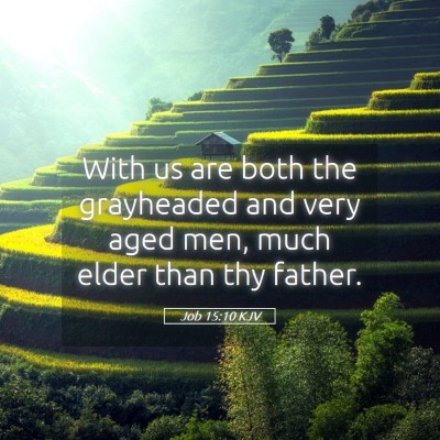 Picture 05 - Job 15:10 KJV - With us are both the grayheaded and very aged - Bible Verse Picture