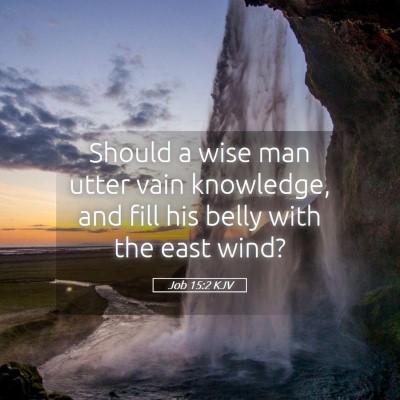 Picture 05 - Job 15:2 KJV - Should a wise man utter vain knowledge, and fill - Bible Verse Picture