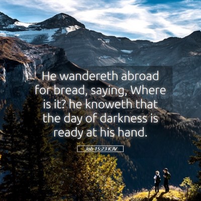 Picture 05 - Job 15:23 KJV - He wandereth abroad for bread, saying, Where is - Bible Verse Picture