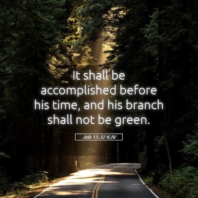Picture 05 - Job 15:32 KJV - It shall be accomplished before his time, and his - Bible Verse Picture