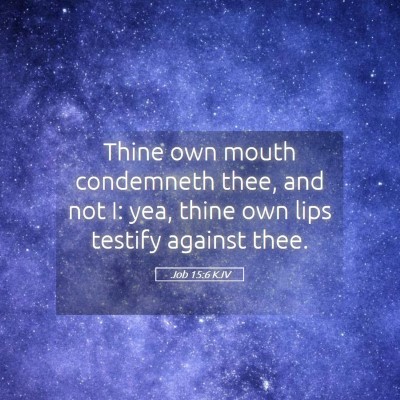 Picture 05 - Job 15:6 KJV - Thine own mouth condemneth thee, and not I: yea, - Bible Verse Picture