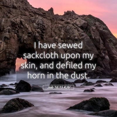 Picture 05 - Job 16:15 KJV - I have sewed sackcloth upon my skin, and defiled - Bible Verse Picture
