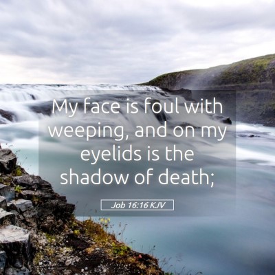 Picture 05 - Job 16:16 KJV - My face is foul with weeping, and on my eyelids - Bible Verse Picture