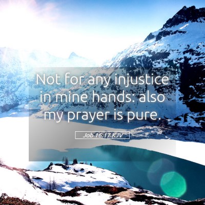 Picture 05 - Job 16:17 KJV - Not for any injustice in mine hands: also my - Bible Verse Picture