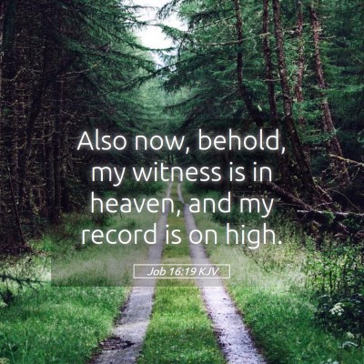 Picture 05 - Job 16:19 KJV - Also now, behold, my witness is in heaven, and my - Bible Verse Picture