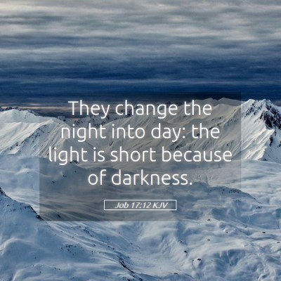 Picture 05 - Job 17:12 KJV - They change the night into day: the light is - Bible Verse Picture