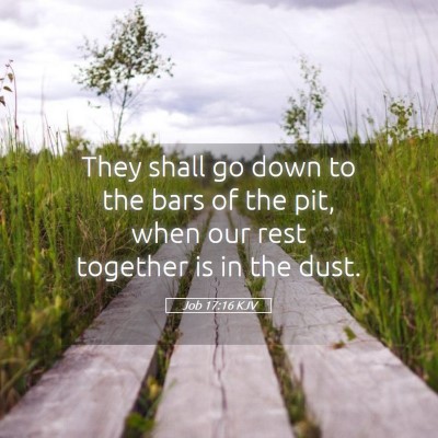 Picture 05 - Job 17:16 KJV - They shall go down to the bars of the pit, when - Bible Verse Picture