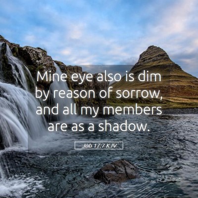 Picture 05 - Job 17:7 KJV - Mine eye also is dim by reason of sorrow, and all - Bible Verse Picture