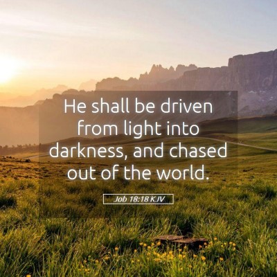 Picture 05 - Job 18:18 KJV - He shall be driven from light into darkness, and - Bible Verse Picture