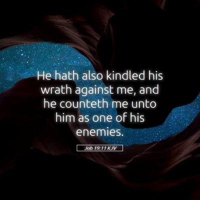 Picture 05 - Job 19:11 KJV - He hath also kindled his wrath against me, and he - Bible Verse Picture