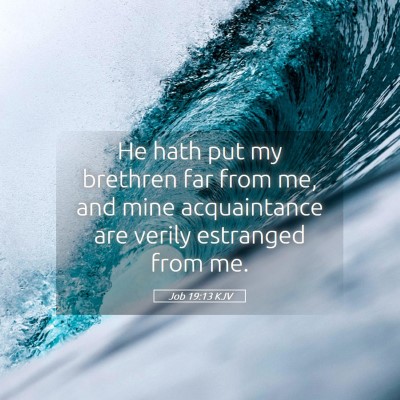 Picture 05 - Job 19:13 KJV - He hath put my brethren far from me, and mine - Bible Verse Picture