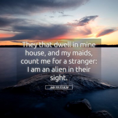 Picture 05 - Job 19:15 KJV - They that dwell in mine house, and my maids, - Bible Verse Picture