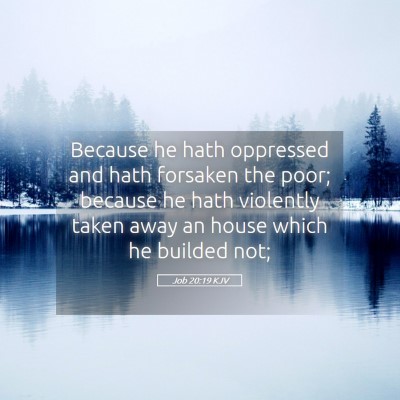 Picture 05 - Job 20:19 KJV - Because he hath oppressed and hath forsaken the - Bible Verse Picture