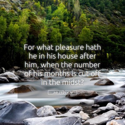 Picture 05 - Job 21:21 KJV - For what pleasure hath he in his house after him, - Bible Verse Picture