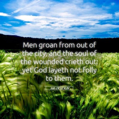 Picture 05 - Job 24:12 KJV - Men groan from out of the city, and the soul of - Bible Verse Picture